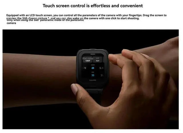 Alt view image 2 of 3 - For Insta 360 Ace Pro 2 For X5 Remote With Built-In Mic 160M LCD Touchscreen Watch Control GPS Preview