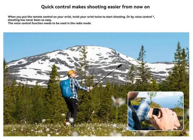 Alt view image 3 of 3 - For Insta 360 Ace Pro 2 For X5 Remote With Built-In Mic 160M LCD Touchscreen Watch Control GPS Preview