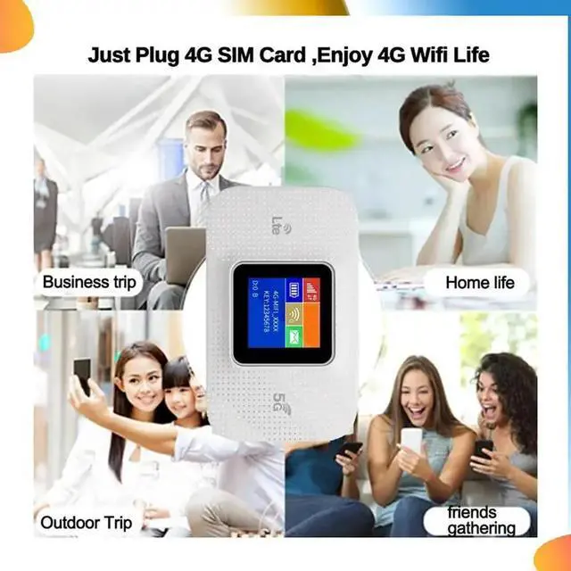 Alt view image 4 of 4 - 4G MIFI Portable Router Color Display 150M 3000Mah With SIM Card Slot Portable Router Car Hotspot Spare Parts Accessor