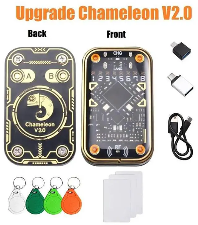 Alt view image 2 of 4 - Chameleon Ultra V2.0 RFID Chip Reader Emulator 125Khz 13.56Mhz Card Decode NFC Duplicator 4Xuid Key+3Xuid Card