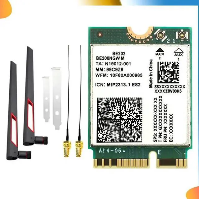 Alt view image 3 of 4 - BE202 7 Card +2X10db Antenna 2.4/5/6G Tri-Band 5374M Gigabit Card Bluetooth 5.4