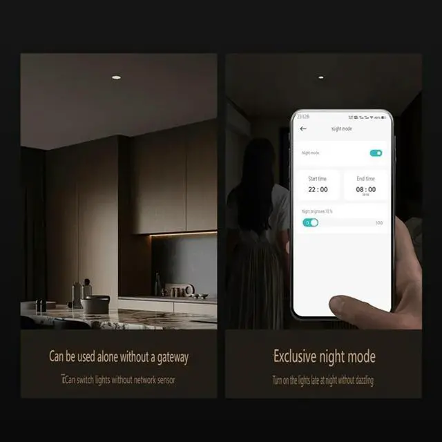 Alt view image 2 of 4 - X8R Bluetooth Mesh Human Body Presence Downlight Spotlight Adjustable Brightness Color Temperature 2.0