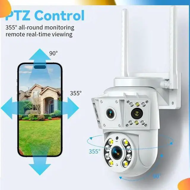 Alt view image 2 of 4 - Indoor/Outdoor Multi-Lens Binocular Wireless Surveillance Camera Two-Way Intercom Version 1080P Wireless Camera