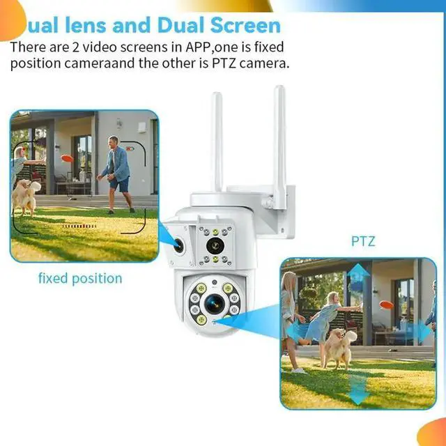Alt view image 3 of 4 - Indoor/Outdoor Multi-Lens Binocular Wireless Surveillance Camera Two-Way Intercom Version 1080P Wireless Camera