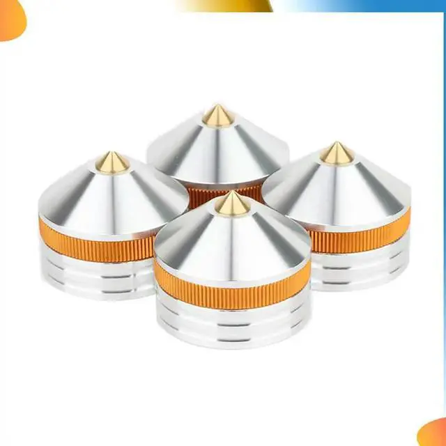 Alt view image 4 of 4 - 4Pcs Speaker Stand Feet Pad l Spikes Cone Floor Foot Nail For Loudspeakers Shoes Spike Shock Silver