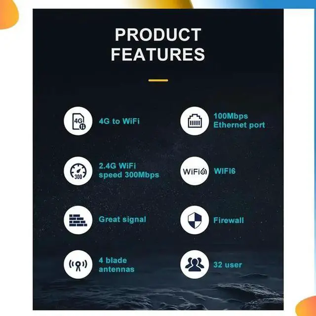 Alt view image 4 of 4 - EC21 4G SIM Router Modem 6 With SIM Card Slot 300Mbps Signal Amplifie 4G LTE Router For 32 Device EU Plug