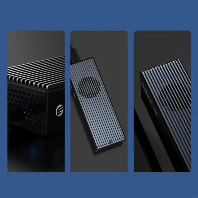 Alt view image 4 of 7 - M.2 NVME SSD Case 2TB Capacity M.2 SSD Enclosure with Built-in Cooling Fan