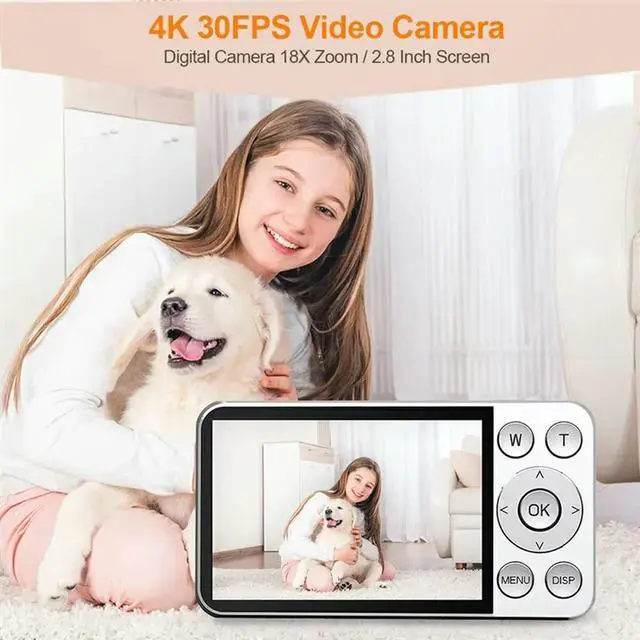 Alt view image 3 of 7 - Video Camera Digital Camera 20MP CCD Autofocus 4K 18X Zoom Anti-Shake Compact With 32GB Card For Student Kids