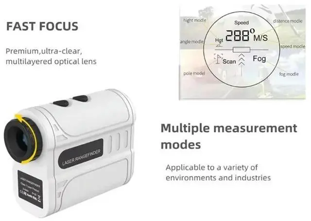 Alt view image 2 of 4 - Golf Laser Rangefinder Outdoor 500M Telescope With Flag-Lock Slope Pin Distance Meter For Golfing Hunting Monocular