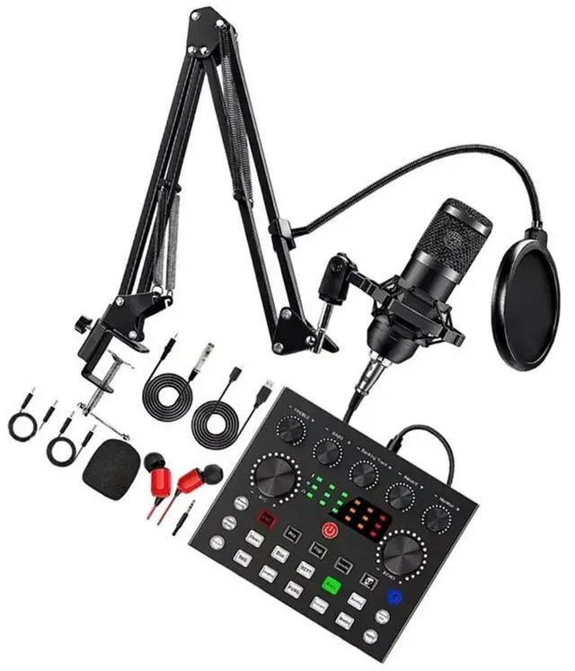 Alt view image 4 of 4 - BM800 V8s Equipment Professional Audio Condenser Mic With Built-In Sound Card For Karaoke And Podcast Recording