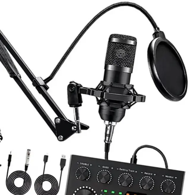 Alt view image 2 of 4 - BM800 V8s Equipment Professional Audio Condenser Mic With Built-In Sound Card For Karaoke And Podcast Recording