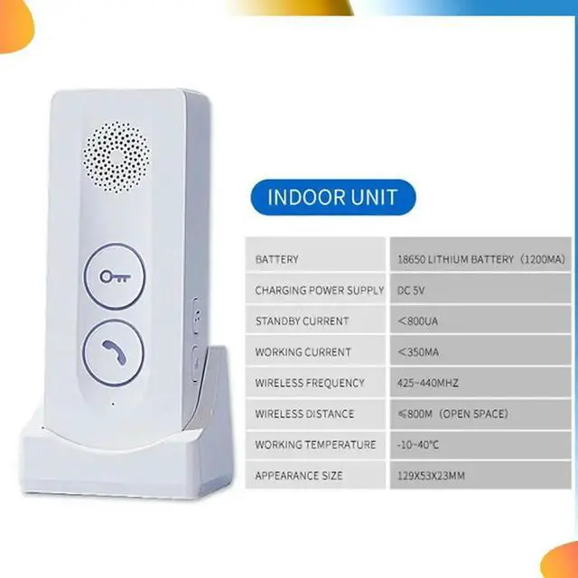 Alt view image 4 of 7 - 800M Long Distance Outdoor Doorbell Wireless Intercom Door Phone Unlocking Two-Way Intercom 433Mhz