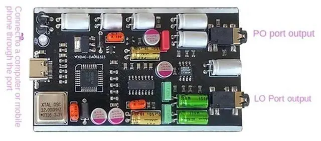 Alt view image 3 of 7 - Computer ES9023 DAC Decoder USB Sound Card Fever Grade Material 823 Amplifier Headphone Amplifier Small Size Phone OTG