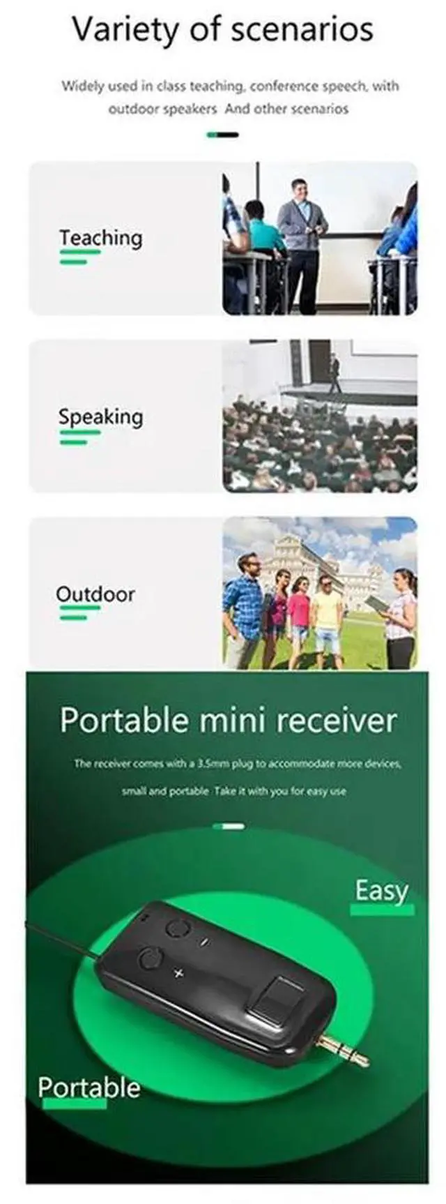 Alt view image 2 of 4 - 2.4G Head-Mounted Wireless Lavalier Microphone Set Transmitter With Receiver For Amplifier Voice Speaker Teaching Tour