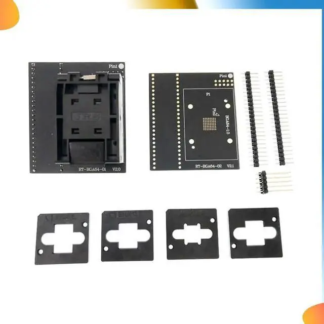 Alt view image 3 of 4 - 1 Set BGA64 Adapter Burning Seat For RT809H Programmer RT-BGA64-01 V2.0 Socket 4Pcs Limiter Frame 2 Bottom Plate Easy Insta