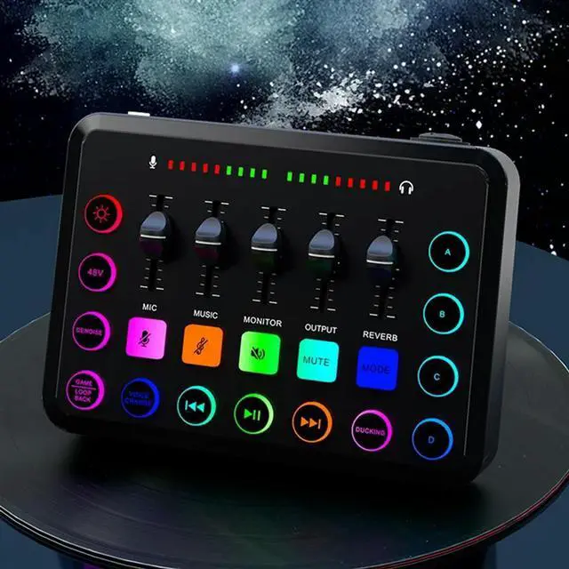 Alt view image 3 of 4 - 48V Live Sound Card F11 Streaming Set 5-Channel Mixer Sound Card Audio Mixer Studio For Game Voice Podcast Live Streaming