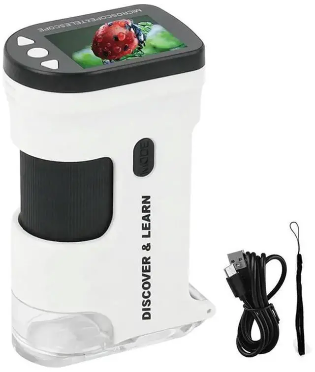 Alt view image 4 of 7 - Handheld Digital Microscope 12M Resolution 1080P FHD Support 64GB TF Card(Not Include) With 2.0-Inch LCD Screen White