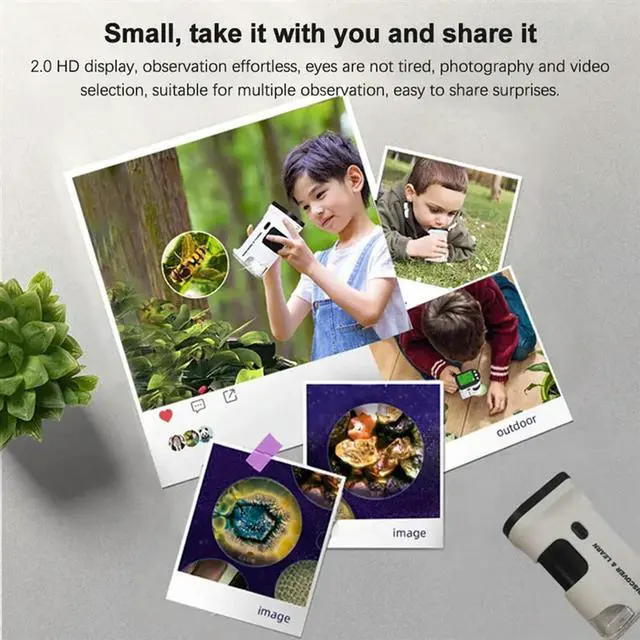 Alt view image 2 of 7 - Handheld Digital Microscope 12M Resolution 1080P FHD Support 64GB TF Card(Not Include) With 2.0-Inch LCD Screen White