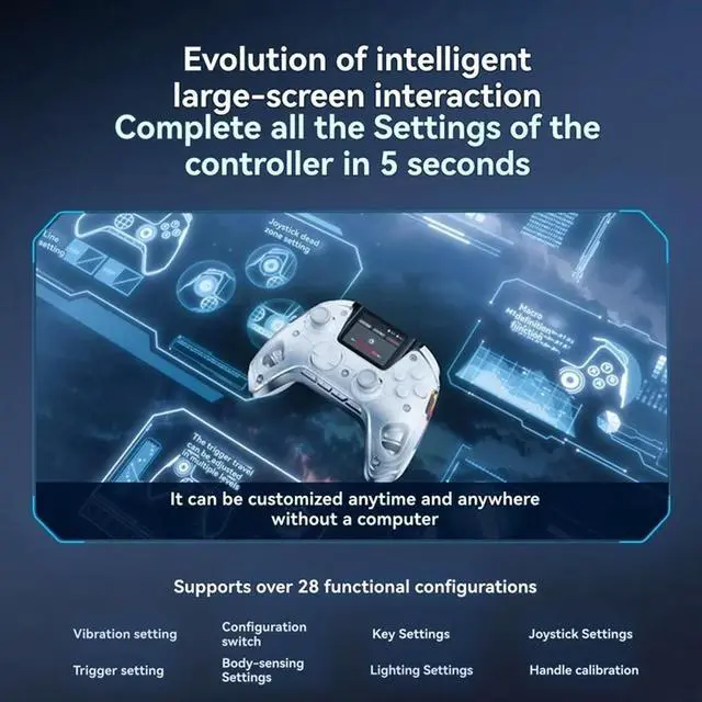 Alt view image 2 of 4 - V2 Wireless Gamepad Bluetooth Joystick Controller With 2-Inch Screen For /Switch PC/Steam Mobile Games