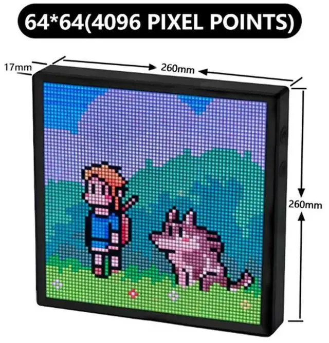 Main image of LED Pixel Display 64X64 RGB LED Matrix Panel Programmable Pixel Art Display With Bluetooth APP Control Pixel Screen