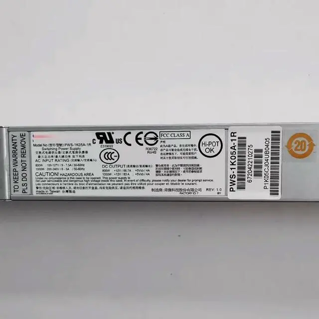 Alt view image 3 of 3 - PWS-1K05A-1R For Server power supply 1000W