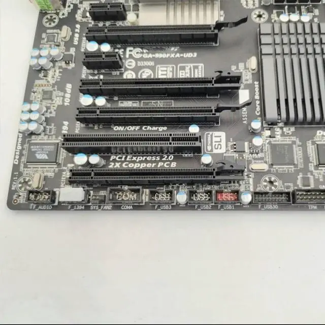 Alt view image 2 of 3 - For Giga-byte AM3+990FX SB950 4 × DDR3 32GB ATX 6 × SATA Motherboard GA-990FXA-UD3