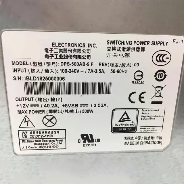 Alt view image 3 of 3 - For Delta Server Power Supply LBLD1625000306 DPS-500AB-9F REV