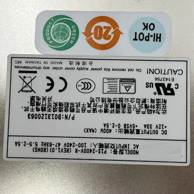 Alt view image 2 of 3 - P1S-2400V-R For Zippy Firewall Power Module High-efficiency Power Supply 400W MAX