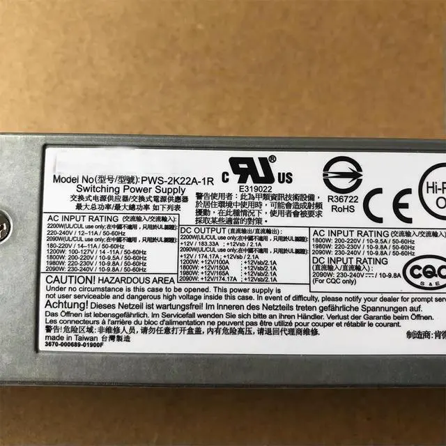 Alt view image 2 of 3 - For 12V174A 2090W Swap Power Supply PWS-2K22A-1R