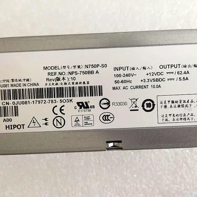 Alt view image 3 of 3 - For PE2950 2970 750W Server Power Supply NPS-750BB A 0JU081 N750P-S0