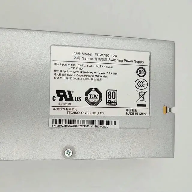 Main image of EPW750-12A For RH1288 RH2288H RH5885V3 Switching Power Supply 750W 02310QWX