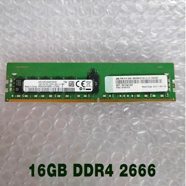 Main image of 1 pcs For 01DE972 7X77A01302 1RX4 PC4-2666V REG Server Memory Fast Ship 16GB DDR4 2666