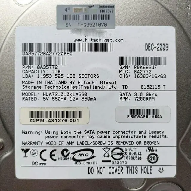 Alt view image 3 of 4 - 1TB For Server Desktop Hard Disk 480942-001 481276-001 MSA2000 P2000 1TB SATA-FC HDD