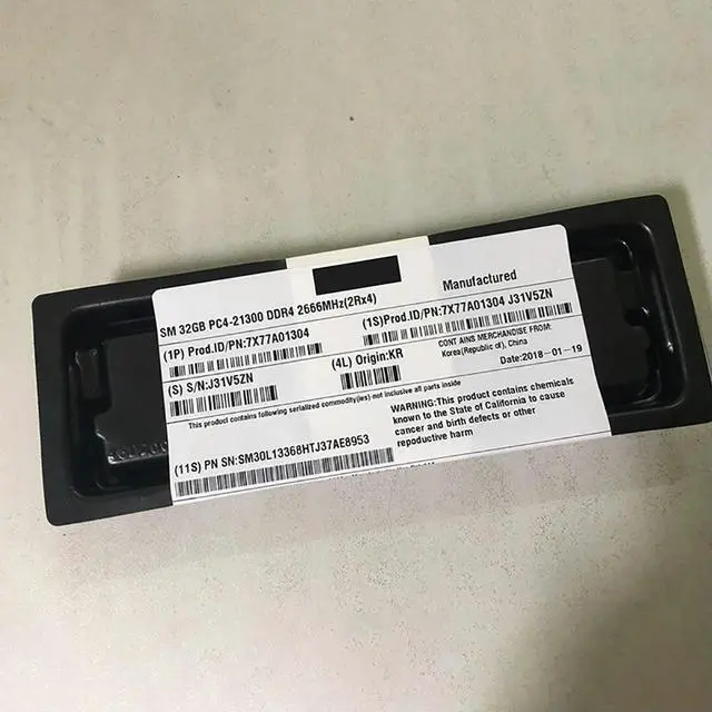 Alt view image 6 of 7 - 1pcs For RAM SR850 SR860 SR950 SD330 SR590 SR570 ST550 SR630 SR650 01DE974 7X77A01304 Server Memory 32G 2RX4 DDR4 2666 RDIMM