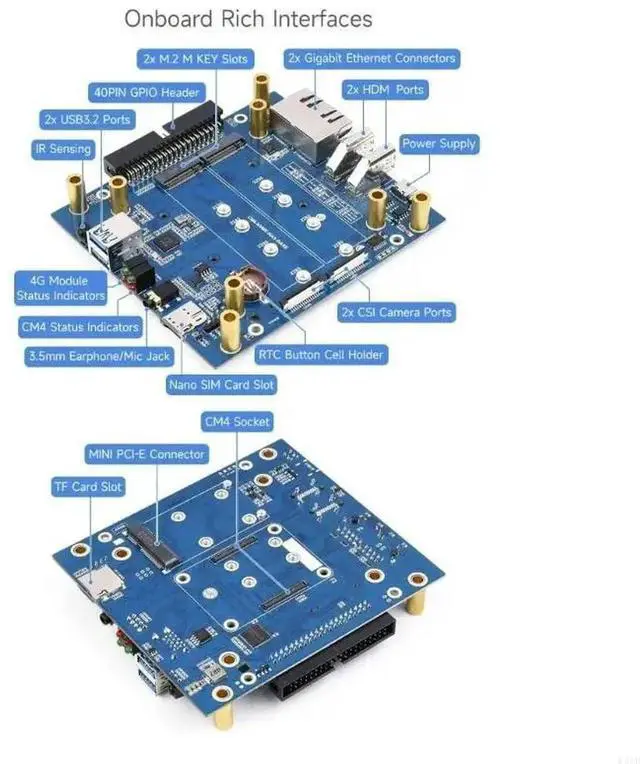 Alt view image 7 of 7 - Multi-Purpose Mini-Computer for CM4 , 4G, l Case All-in-One Solution for Home/Office