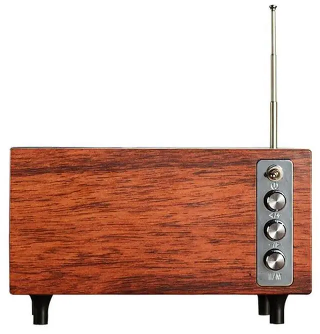 Alt view image 7 of 7 - Portable FM Radio Retro Classic Radios Wireless Bluetooth Speaker Desktop Bluetooth Soundbar Music Player