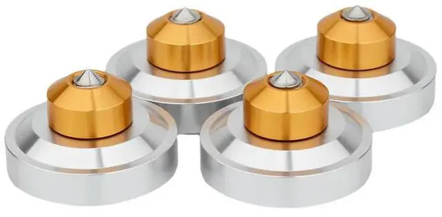 Alt view image 6 of 7 - Aluminum Isolation Spike Feet Stand Damper Pad For Hifi Audio AMP Cabinet Speaker Turntable Record