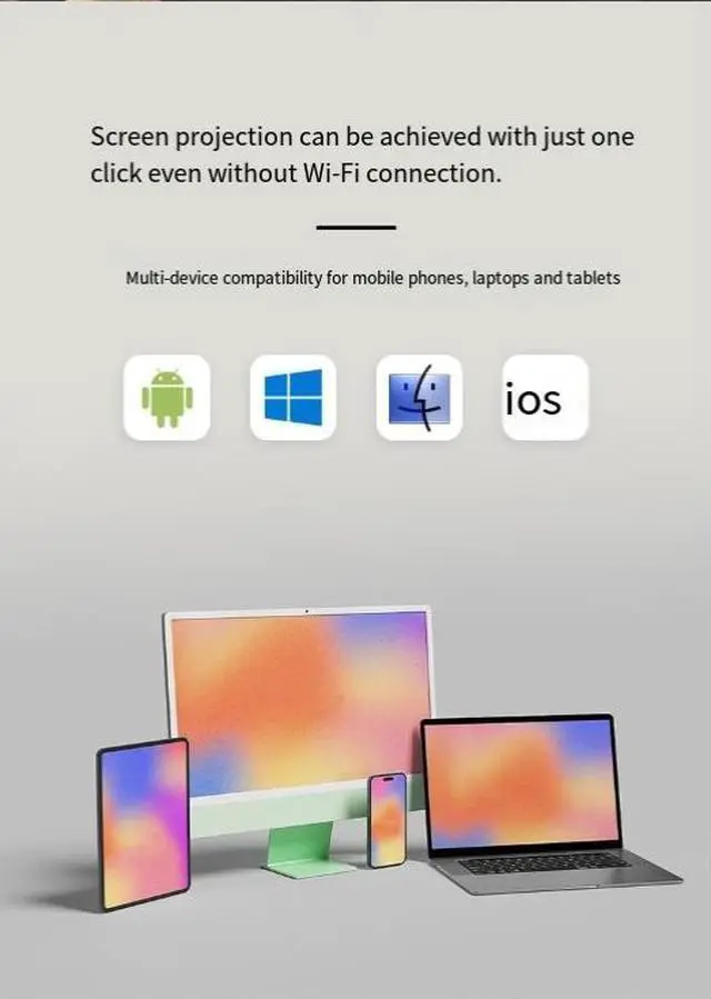 Alt view image 5 of 7 - DIXSG Mobile phone screen projector, wireless TV screen mirroring device, projector display conversion, high wholesale, high definition, HDMI playback