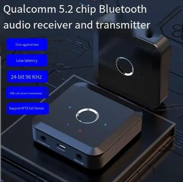 Alt view image 2 of 7 - DIXSG,The new low-latency Bluetooth 5.2 transmitter with Qualcomm APTX HD chip supports one-to-two call return transmission to computers