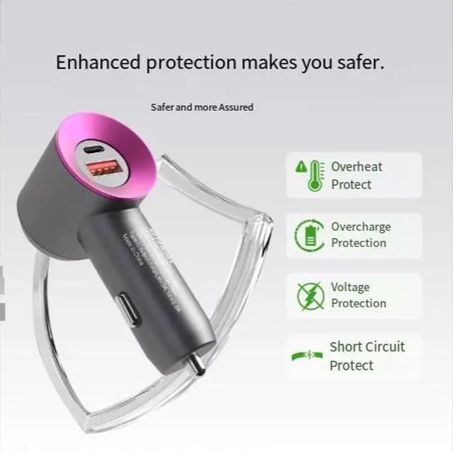 Alt view image 2 of 7 - DIXSG,The 66W super fast charging car charger is compatible with the cigarette lighter adapter of the iPhone 16