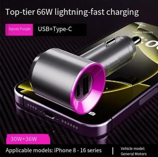 Alt view image 7 of 7 - DIXSG,The 66W super fast charging car charger is compatible with the cigarette lighter adapter of the iPhone 16