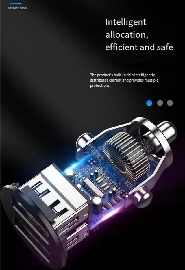 Alt view image 5 of 7 - DIXSG Dual usb Car Charger 3.1a Smart one-to-Two Dual USB mobile Phone Charger, new dual-port mini