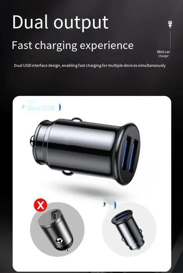 Alt view image 5 of 7 - DIXSG Dual usb Car Charger 3.1a Smart one-to-Two Dual USB mobile Phone Charger, new dual-port mini