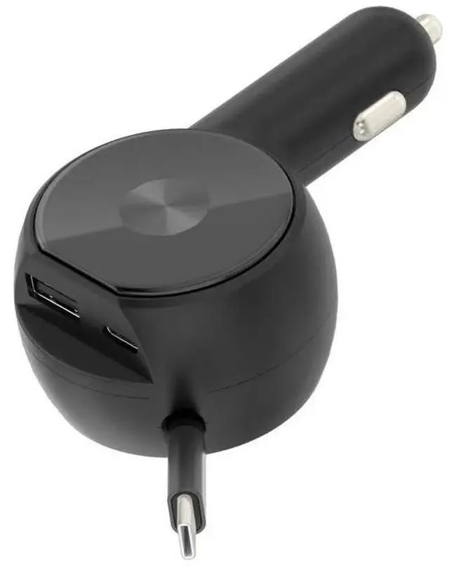 Alt view image 3 of 6 - DIXSG Coconut Ball telescopic cable car charger, Super fast charging 90W, smart dual cigarette lighter car charger, high current