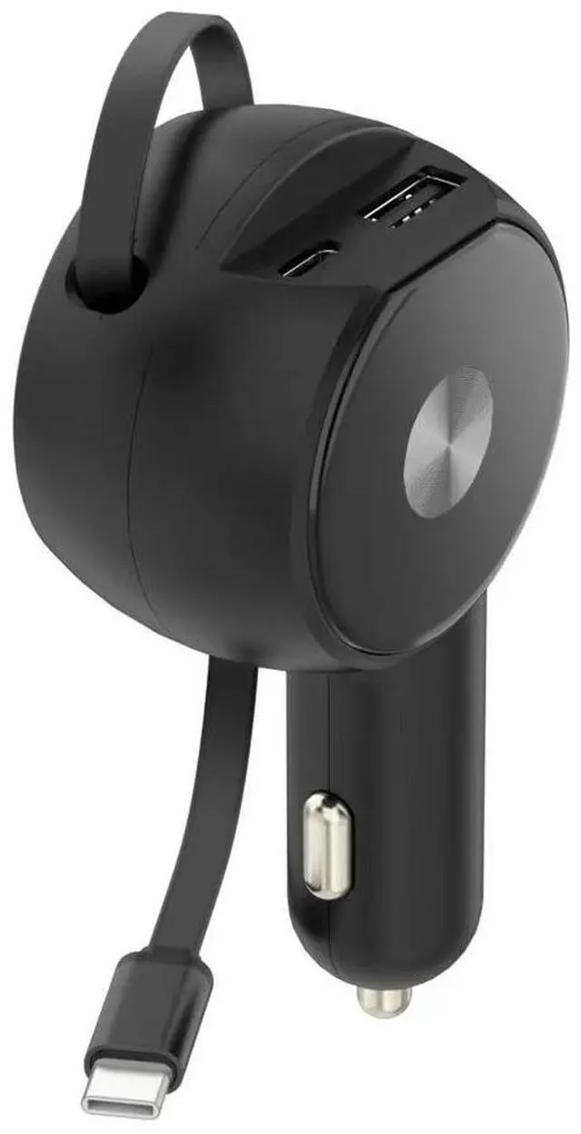 Main image of DIXSG Coconut Ball telescopic cable car charger, Super fast charging 90W, smart dual cigarette lighter car charger, high current