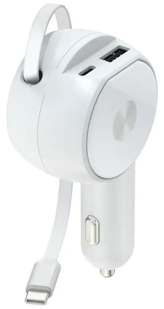 Main image of DIXSG Coconut Ball telescopic cable car charger, Super fast charging 90W, smart dual cigarette lighter car charger, high current