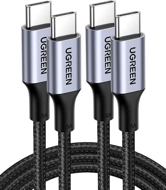Main image of UGREEN USB C to USB C Cable, 100W 2-Pack USB C Charger Cable for iPhone 16/16 Plus/16 Pro/16 Pro Max, MacBook Pro, iPad Pro, Dell XPS, Samsung Galaxy S24/S23/S22 Ultra, Switch, Pixel, 10FT Black