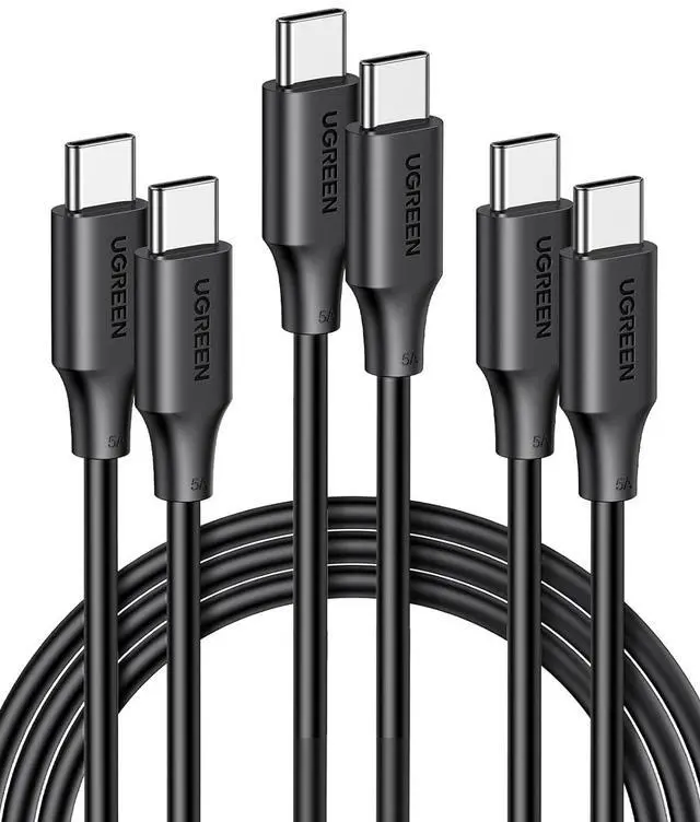 Main image of UGREEN 100W 3-Pack USB C Cable, Fast Charging USB-C Charger Cable Compatible with iPhone 16/16 Plus/16 Pro/16 Pro Max/15, MacBook Pro 2022, iPad Pro 2022, Galaxy S24/S23 Ultra, Pixel, 6.6FT