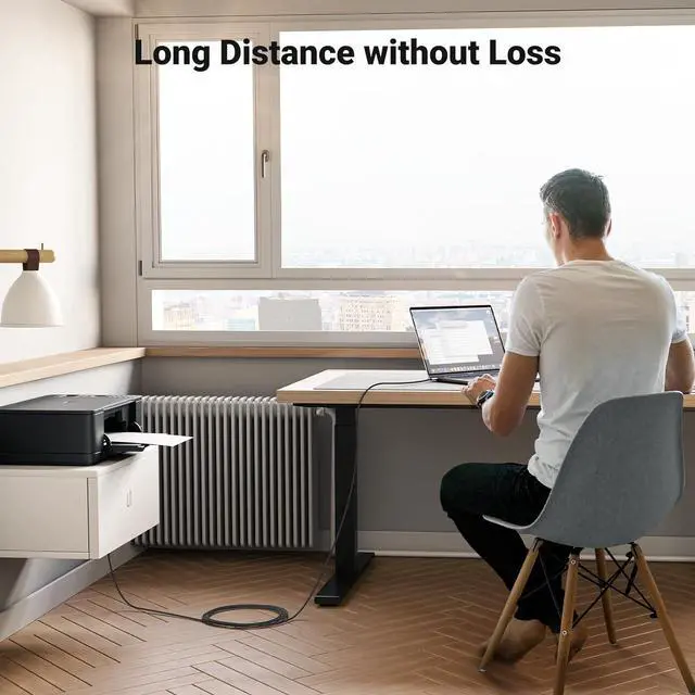 Alt view image 7 of 7 - UGREEN USB B to USB C 3 FT Printer Cable, Nylon USB B to C Cord for MacBook Pro/Air, MIDI Cable Compatible with Yamaha Piano Keyboard, DAC, DJ Controller for iPad