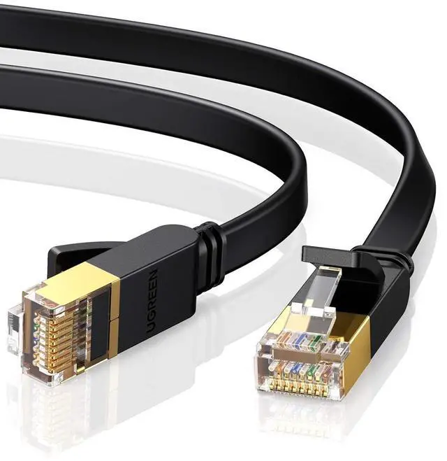 Main image of UGREEN Cat 7 Ethernet Cable, 15FT Ethernet Cable with 10Gbps High Speed, 100% Pure Copper Wire and Gold-Plated Connectors, Flat Design, Compatible with Gaming PS5/4/3 Xbox PC Laptop Modem Router